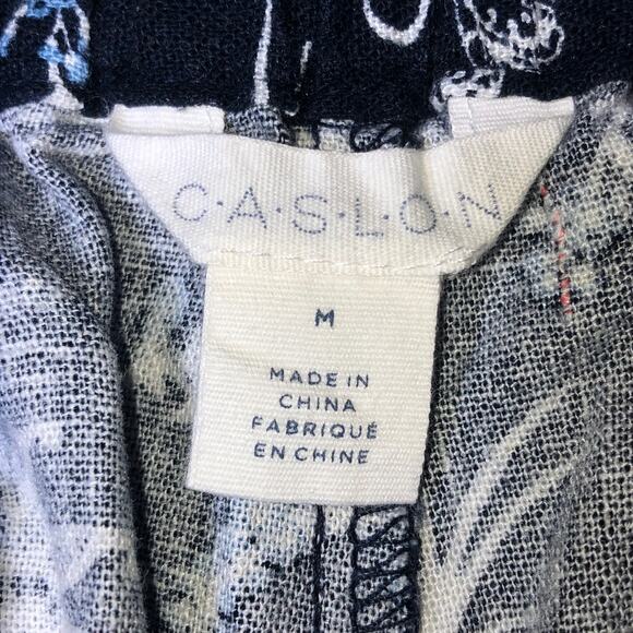 Caslon Blue Linen Blend Wide Leg Crop Pants - Size Medium - Picture 9 of 11